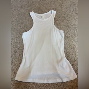 H&M Modal Blend Ribbed White High Neck Tank Top Shirt Size Medium